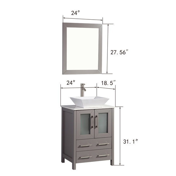 Zipcode Design™ Knutsen 24" Single Bathroom Vanity Set with Mirror & Reviews Wayfair
